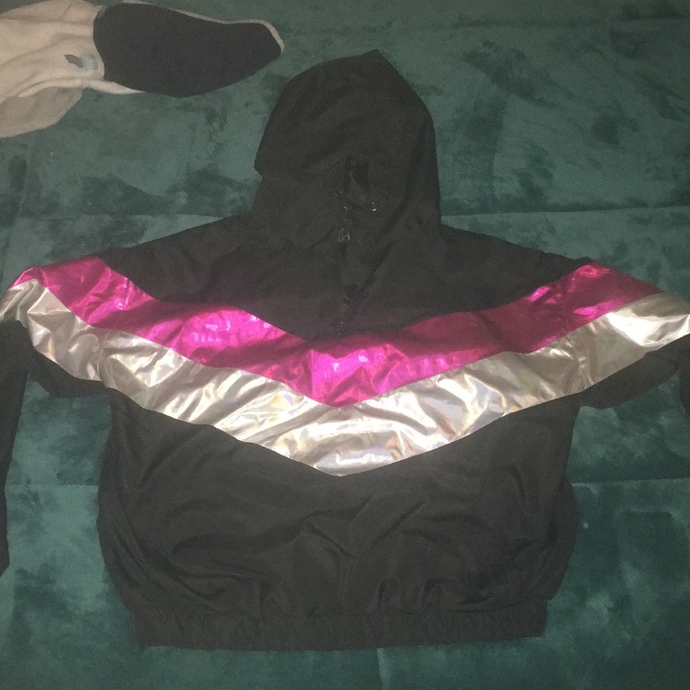 A pink & black jacket